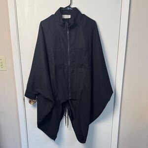 Kate Hewko Black Zip-Front Draped Tunic